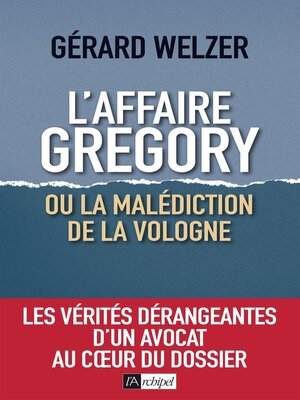 cover image of L'affaire Gregory, ou la malédiction de la Vologne